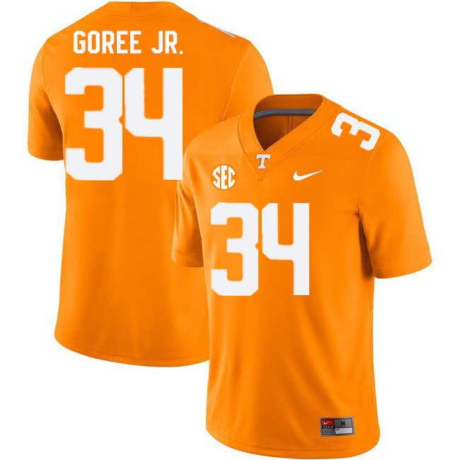 Men #34 Marcus Goree Jr. Tennessee Volunteers College Football Jerseys Stitched-Orange
